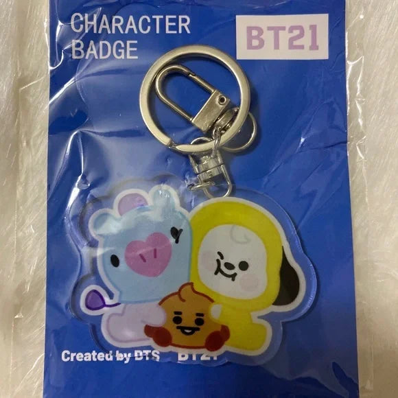 BT21 BTS 21‎ Chimmy and Mang Character Badge keychain plushie KPOP Bangtan