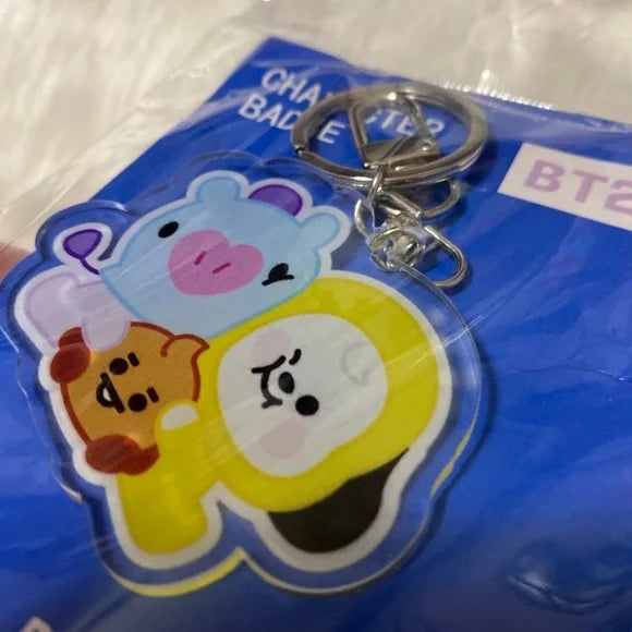 BT21 BTS 21‎ Chimmy and Mang Character Badge keychain plushie KPOP Bangtan