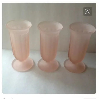New Bundle‎ of 3 Pink Frosted Candle Holder Vase 🏺 Home Decor Accessories.