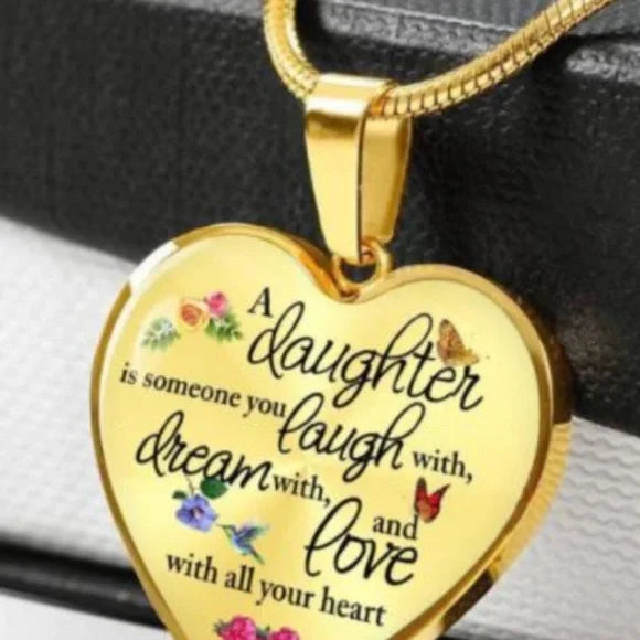 4 pcs New "To My Daughter" Never Forget That Dad Loves You Pendant Necklace