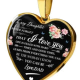 4 pcs New "To My Daughter" Never Forget That Dad Loves You Pendant Necklace