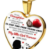 4 pcs New "To My Daughter" Never Forget That Dad Loves You Pendant Necklace