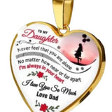 4 pcs New "To My Daughter" Never Forget That Dad Loves You Pendant Necklace