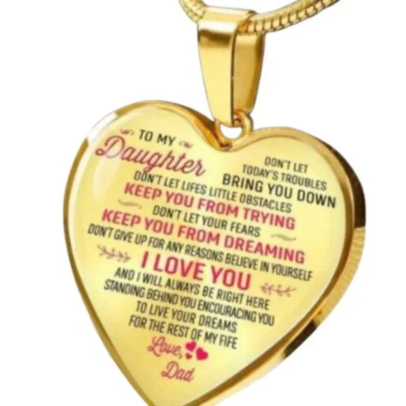 Brand New 4 pcs "To My Daughter My Little Girl Forever" Pendant Necklace. Fashion Jewelry