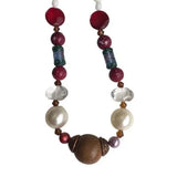 New Beverly Hills Colorful Brown White Beaded Necklace.‎ Women's Fashion