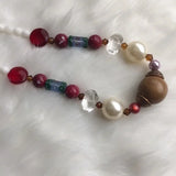 New Beverly Hills Colorful Brown White Beaded Necklace.‎ Women's Fashion