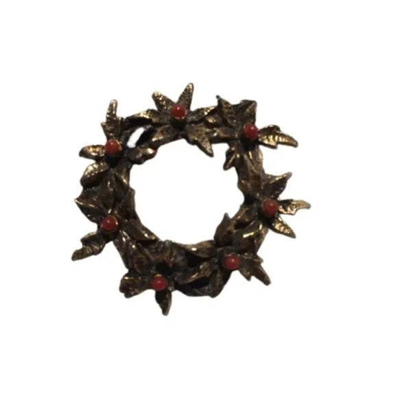 ⬇️ Metal‎ Wreath Design Brooch Pin with Gemstone