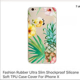 NWT Brand New Pineapple 🍍 iPhone X Case Design with Flowers 🌺 🌸