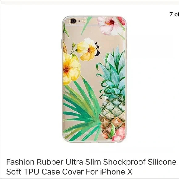 NWT Brand New Pineapple 🍍 iPhone X Case Design with Flowers 🌺 🌸