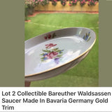 Bundle of 2 Bareuther Waldsassen Saucer with‎ Gold Trim & Floral Design