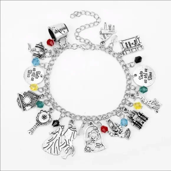 NWT BEAUTY AND‎ THE BEAST charms bracelet