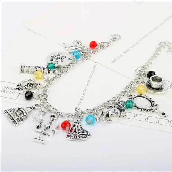 NWT BEAUTY AND‎ THE BEAST charms bracelet