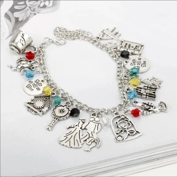 NWT BEAUTY AND‎ THE BEAST charms bracelet