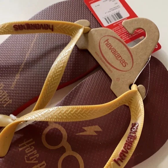 NWT Harry Potter Havaianas Slippers 13M Red Unisex‎