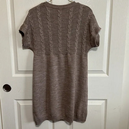 NWOT Elementz‎ women's sweater dress tan beige color PXL 100% acrylic russet
