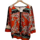 Olive Hill‎ Women’s Red Printed Blouse Top. Size Medium.