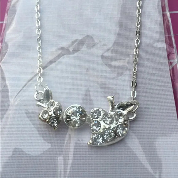 New Crystals‎ Silver Plated Necklace with Strawberry Design, Women's Fashion