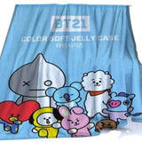 BT21 Soft Fluffy Fleece Decorative Blankets Bed Decor Bedroom‎ Throw Blanket New