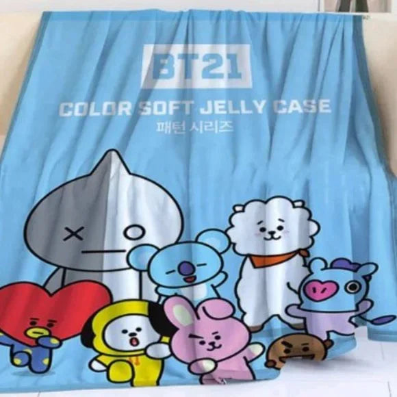 BT21 Soft Fluffy Fleece Decorative Blankets Bed Decor Bedroom‎ Throw Blanket New