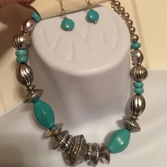 New Turquoise Necklace Earrings Jewelry Set. Women's Ladies‎ Fashion