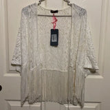 NWT Be‎ You White lace Cardigan. Size Medium. Women's Ladies Fashion.