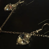 NWT White Heart ❤️ Shape Gemstone 💎 Necklace Set.‎ Women's Fashion Jewelry