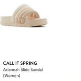 NWT Call it Spring Ariannah Slide Sandal Beige size 8 women's summer‎