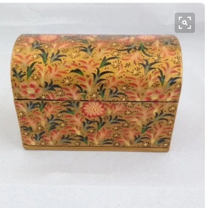 Lacquered Wooden Box India‎ Trinket Jewelry Floral Box