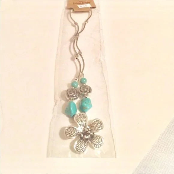 Brand New Jewelry Necklace Turquoise Floral‎ Design. Women's Fashion Jewelry