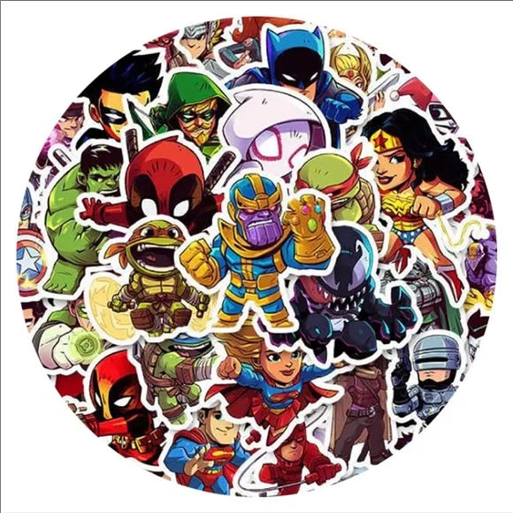 50 pcs Marvel Superhero Cartoons Stickers‎ Arts 🎭 and Crafts DIY Ideas