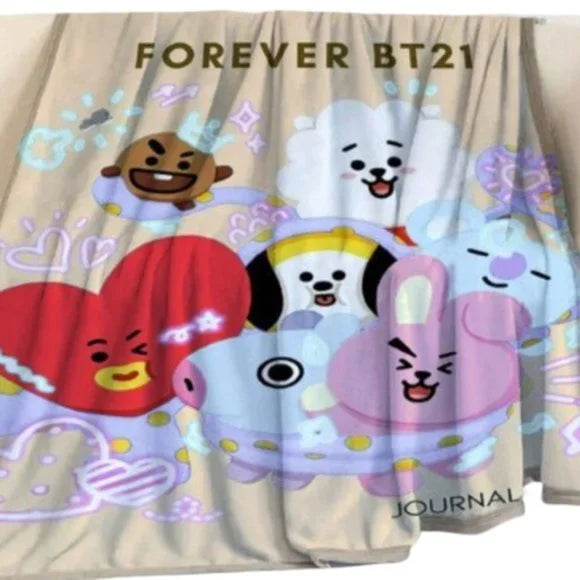 Forever BT21 Soft Fluffy Fleece Decorative‎ Blankets Bed Decor Throw New