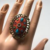 Brand New Adjustable Ring Big Chunky Cocktail Ring. Women's‎ Fashion Jewelry