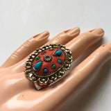 Brand New Adjustable Ring Big Chunky Cocktail Ring. Women's‎ Fashion Jewelry