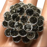 Brand New Style and Co. Pave Flower Stretch Adjustable Ring. Women's Fashion