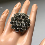 Brand New Style and Co. Pave Flower Stretch Adjustable Ring. Women's Fashion