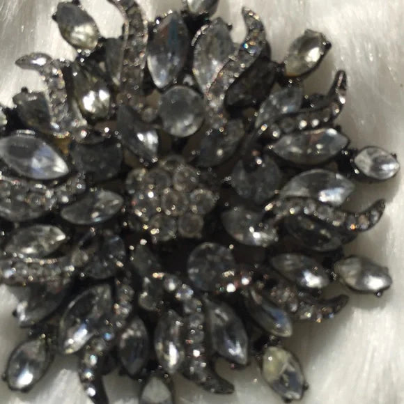 Sparkling‎ Crystals Floral Brooch Pin