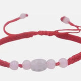 NWT Natural Jade Jadeite Carved Beads Red Weaved Braided Cord Small Bracelet