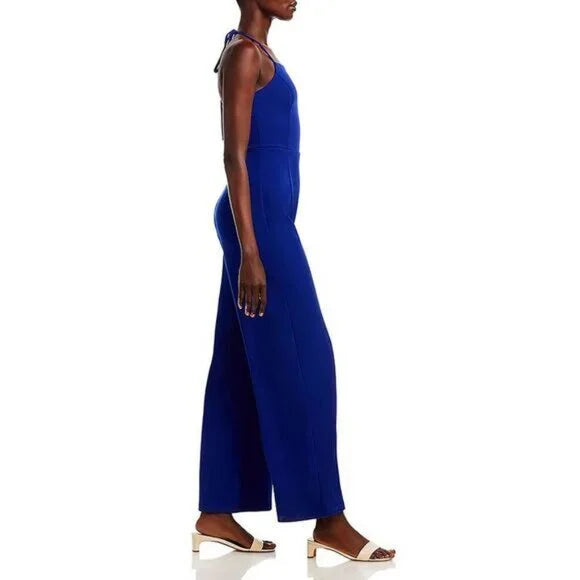 NWT Aqua Women's Blue Halter Wide Leg Party Jumpsuit Evening Size XL