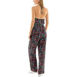 NWT Kingston Grey Women's Black Floral Print Crinkled Jumpsuit XL