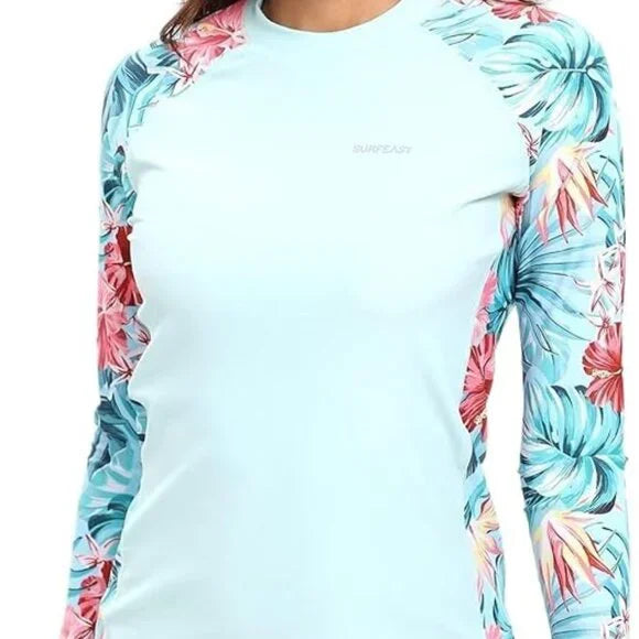 Women's Swim Shirts Long Sleeve Rash Guard Quick Dry Size Large