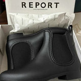 New with Box REPORT Slicker Chelsea Black Matte Rain Bootie Size 11