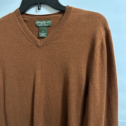 Eddie Bauer V-Neck Sweater Cotton Cashmere Cozy Stylish Size Small Winter Fall