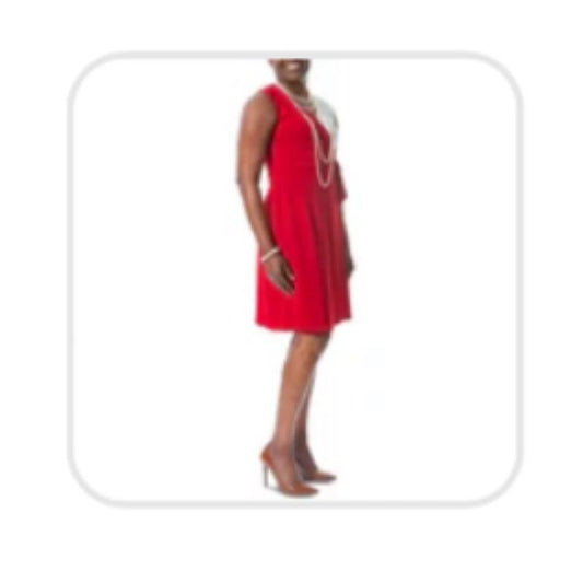 Kasper Women's Crimson V-Neck Knee-Length Wrap Dress Size XL. Women's Fashion