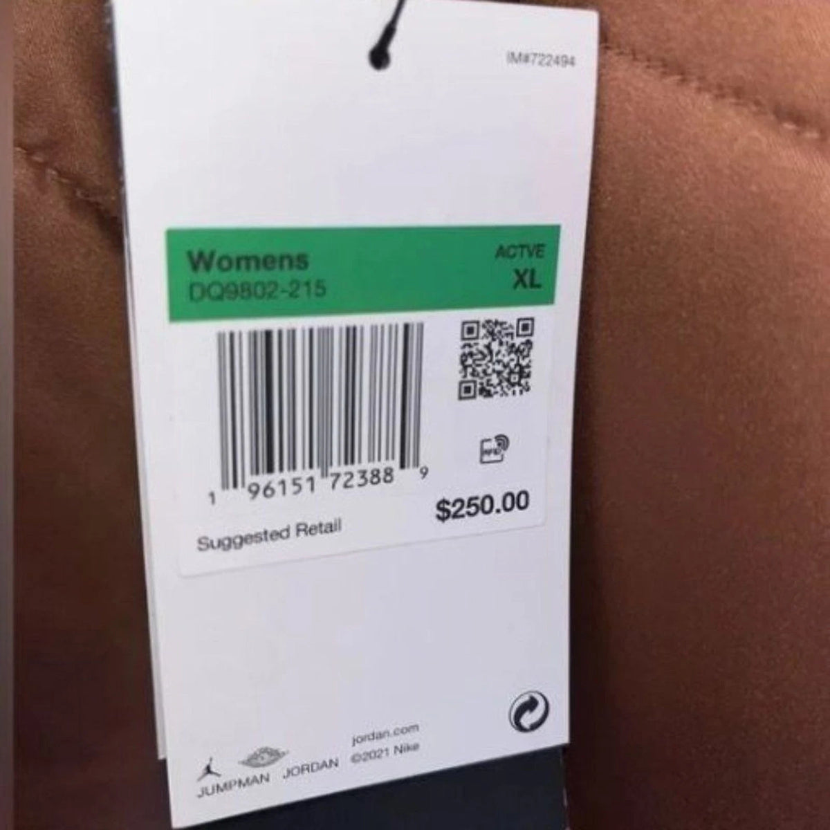 Air Jordan women's brown jacket size XL brand new