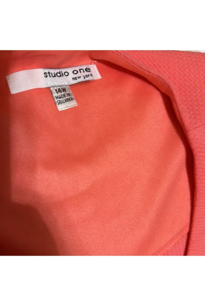 Le Suit Collarless Dress Suit, Regular & Petite Sizes In Coral Pink brand new