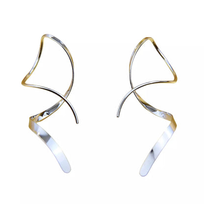 Women Spiral Threader 925 Sterling Silver Earrings. Fashion Jewelry.