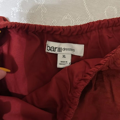 New Bar III Women's One Shoulder Red Canyon Ruffled Mini Dress Size XL