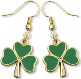 Shamrock Green Dangle Earrings: 4-Leaf Clover Dangling Earrings for Women