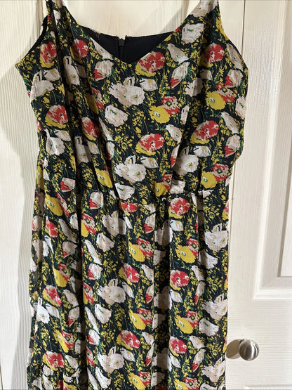 J.Crew Mercantile Floral Maxi Dress Black Multi Size 6