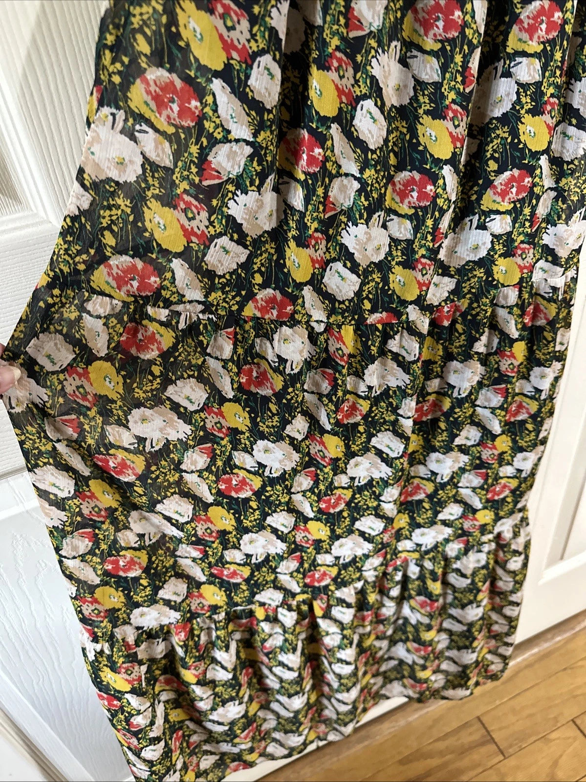 J.Crew Mercantile Floral Maxi Dress Black Multi Size 6